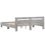 Cama con cabecero madera de ingeniería gris hormigón 160x200 cm de , Camas y somieres - Ref: Foro24-3207409, Precio: 165,66 €...