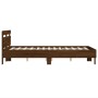 Cama con cabecero madera de ingeniería marrón roble 120x190 cm de , Camas y somieres - Ref: Foro24-3207454, Precio: 154,07 €,...