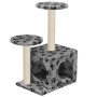 Rascador para gatos con poste de sisal 60 cm huellas gris de vidaXL, Mobiliario para gatos - Ref: Foro24-170518, Precio: 36,9...