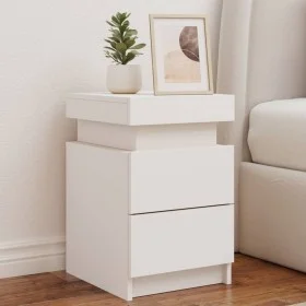 Mesita de noche con luces LED blanco 35x39x55 cm de , Mesitas de noche - Ref: Foro24-836749, Precio: 71,31 €, Descuento: %