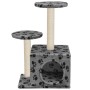 Rascador para gatos con poste de sisal 60 cm huellas gris de vidaXL, Mobiliario para gatos - Ref: Foro24-170518, Precio: 36,9...