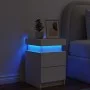 Mesita de noche con luces LED blanco 35x39x55 cm de , Mesitas de noche - Ref: Foro24-836749, Precio: 71,31 €, Descuento: %