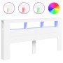 Cabecero con LED madera de ingeniería blanco 200x18,5x103,5 cm de , Cabeceros y pies de cama - Ref: Foro24-837365, Precio: 10...