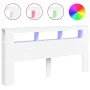 Kopfteil mit LED, weißem Holzwerkstoff, 200 x 18,5 x 103,5 cm von , Kopf- und Fußteile - Ref: Foro24-837365, Preis: 103,75 €,...