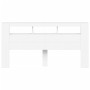Cabecero con LED madera de ingeniería blanco 200x18,5x103,5 cm de , Cabeceros y pies de cama - Ref: Foro24-837365, Precio: 10...