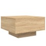 Mesa de centro con luces LED roble Sonoma 55x55x31 cm de , Mesas de centro - Ref: Foro24-836576, Precio: 50,46 €, Descuento: %