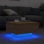 Mesa de centro con luces LED roble Sonoma 55x55x31 cm de , Mesas de centro - Ref: Foro24-836576, Precio: 49,05 €, Descuento: %