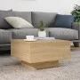 Mesa de centro con luces LED roble Sonoma 55x55x31 cm de , Mesas de centro - Ref: Foro24-836576, Precio: 49,05 €, Descuento: %