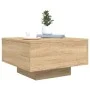 Mesa de centro con luces LED roble Sonoma 55x55x31 cm de , Mesas de centro - Ref: Foro24-836576, Precio: 49,05 €, Descuento: %