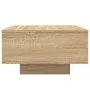 Mesa de centro con luces LED roble Sonoma 55x55x31 cm de , Mesas de centro - Ref: Foro24-836576, Precio: 49,05 €, Descuento: %