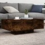 Mesa de centro con luces LED roble ahumado 85x55x31 cm de , Mesas de centro - Ref: Foro24-836613, Precio: 77,85 €, Descuento: %