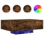 Mesa de centro con luces LED roble ahumado 85x55x31 cm de , Mesas de centro - Ref: Foro24-836613, Precio: 77,85 €, Descuento: %