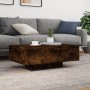 Mesa de centro con luces LED roble ahumado 85x55x31 cm de , Mesas de centro - Ref: Foro24-836613, Precio: 80,44 €, Descuento: %