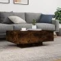 Mesa de centro con luces LED roble ahumado 85x55x31 cm de , Mesas de centro - Ref: Foro24-836613, Precio: 77,85 €, Descuento: %