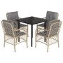 Set comedor de jardín 5 pzas con cojines ratán sintético beige en Conjuntos de jardín | Comprar online en Foru.es