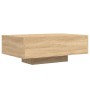 Mesa de centro con luces LED roble Sonoma 85x55x31 cm de , Mesas de centro - Ref: Foro24-836611, Precio: 64,36 €, Descuento: %