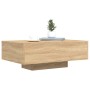 Mesa de centro con luces LED roble Sonoma 85x55x31 cm de , Mesas de centro - Ref: Foro24-836611, Precio: 64,36 €, Descuento: %