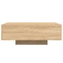 Mesa de centro con luces LED roble Sonoma 85x55x31 cm de , Mesas de centro - Ref: Foro24-836611, Precio: 64,36 €, Descuento: %