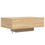 Mesa de centro con luces LED roble Sonoma 85x55x31 cm de , Mesas de centro - Ref: Foro24-836611, Precio: 64,36 €, Descuento: %
