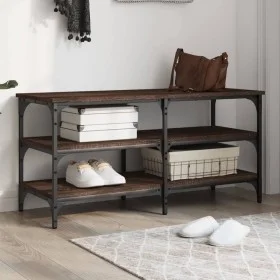 Shoe bench engineered wood oak brown 100x38.5x49 cm by , Benches for halls and storage - Ref: Foro24-839047, Price: 62,64 €, ...