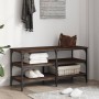 Banco zapatero madera de ingeniería marrón roble 100x38,5x49 cm de , Bancos para recibidores y almacenamiento - Ref: Foro24-8...