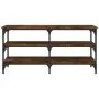 Banco zapatero madera ingeniería roble ahumado 100x38,5x49 cm de , Bancos para recibidores y almacenamiento - Ref: Foro24-839...
