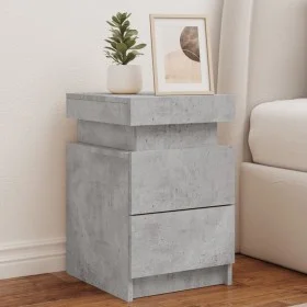 Mesitas de noche con luces LED 2 uds gris hormigón 35x39x55 cm de , Mesitas de noche - Ref: Foro24-836756, Precio: 110,33 €, ...