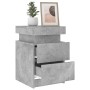 Mesitas de noche con luces LED 2 uds gris hormigón 35x39x55 cm de , Mesitas de noche - Ref: Foro24-836756, Precio: 112,00 €, ...