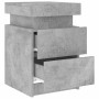 Mesitas de noche con luces LED 2 uds gris hormigón 35x39x55 cm de , Mesitas de noche - Ref: Foro24-836756, Precio: 112,00 €, ...