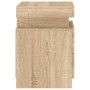Mesitas de noche con luces LED 2 uds roble Sonoma 35x39x55 cm de , Mesitas de noche - Ref: Foro24-836754, Precio: 111,68 €, D...