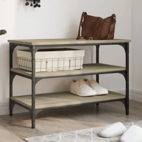 Shoe bench engineered wood Sonoma oak 70x38.5x49 cm by , Benches for halls and storage - Ref: Foro24-839039, Price: 47,14 €, ...