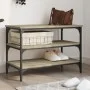 Banco zapatero madera de ingeniería roble Sonoma 70x38,5x49 cm de , Bancos para recibidores y almacenamiento - Ref: Foro24-83...