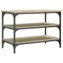 Banco zapatero madera de ingeniería roble Sonoma 70x38,5x49 cm de , Bancos para recibidores y almacenamiento - Ref: Foro24-83...