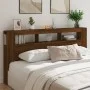 Cabecero LED madera ingeniería roble marrón 200x18,5x103,5 cm de , Cabeceros y pies de cama - Ref: Foro24-837371, Precio: 116...