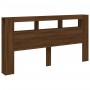Cabecero LED madera ingeniería roble marrón 200x18,5x103,5 cm de , Cabeceros y pies de cama - Ref: Foro24-837371, Precio: 118...
