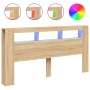 Cabecero LED madera ingeniería roble Sonoma 200x18,5x103,5 cm de , Cabeceros y pies de cama - Ref: Foro24-837367, Precio: 92,...