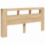 Cabecero LED madera ingeniería roble Sonoma 200x18,5x103,5 cm de , Cabeceros y pies de cama - Ref: Foro24-837367, Precio: 92,...