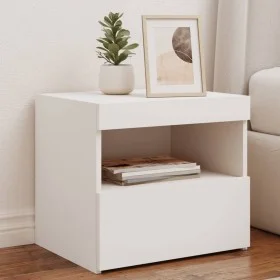 Mesita de noche con luces LED blanco 50x40x45 cm de , Mesitas de noche - Ref: Foro24-836763, Precio: 62,47 €, Descuento: %