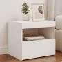 Mesita de noche con luces LED blanco 50x40x45 cm de , Mesitas de noche - Ref: Foro24-836763, Precio: 62,47 €, Descuento: %