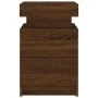Mesita de noche con luces LED roble marrón 35x39x55 cm de , Mesitas de noche - Ref: Foro24-836761, Precio: 60,60 €, Descuento: %