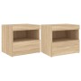 Mesitas de noche con luces LED 2 uds roble Sonoma 50x40x45 cm de , Mesitas de noche - Ref: Foro24-836768, Precio: 79,56 €, De...