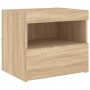 Mesitas de noche con luces LED 2 uds roble Sonoma 50x40x45 cm de , Mesitas de noche - Ref: Foro24-836768, Precio: 79,56 €, De...