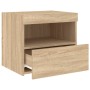 Mesitas de noche con luces LED 2 uds roble Sonoma 50x40x45 cm de , Mesitas de noche - Ref: Foro24-836768, Precio: 79,56 €, De...