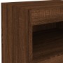 Mesita de noche con luces LED roble marrón 50x40x45 cm de , Mesitas de noche - Ref: Foro24-836775, Precio: 49,32 €, Descuento: %