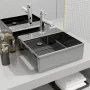 Spüle mit Überlauf 41x41x15 cm silberne Keramik von vidaXL, Sinkt - Ref: Foro24-143477, Preis: 69,01 €, Rabatt: %