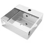 Spüle mit Überlauf 41x41x15 cm silberne Keramik von vidaXL, Sinkt - Ref: Foro24-143477, Preis: 69,01 €, Rabatt: %