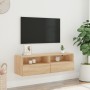 Mueble de pared TV madera ingeniería roble Sonoma 100x30x30 cm de , Muebles TV - Ref: Foro24-836886, Precio: 62,09 €, Descuen...