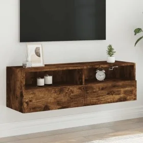 Mueble de pared TV madera ingeniería roble ahumado 100x30x30 cm de , Muebles TV - Ref: Foro24-836890, Precio: 61,04 €, Descue...