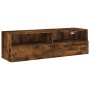Mueble de pared TV madera ingeniería roble ahumado 100x30x30 cm de , Muebles TV - Ref: Foro24-836890, Precio: 62,09 €, Descue...