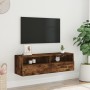 Mueble de pared TV madera ingeniería roble ahumado 100x30x30 cm de , Muebles TV - Ref: Foro24-836890, Precio: 62,09 €, Descue...
